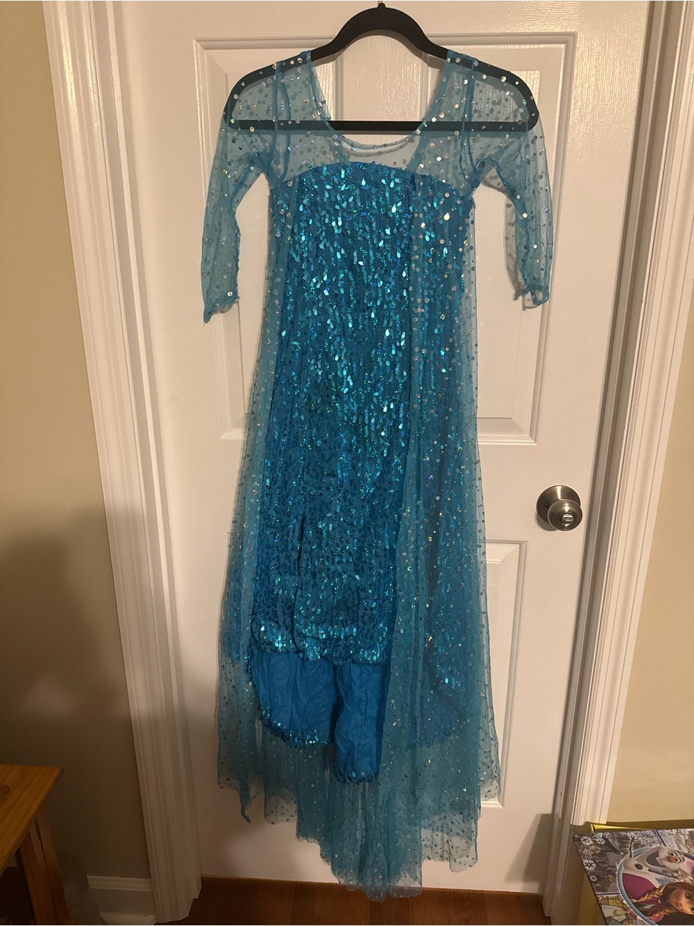 JerrisApparel Elsa Frozen Sequin Princess Dress Costume Sz 140 (US 7/8)
